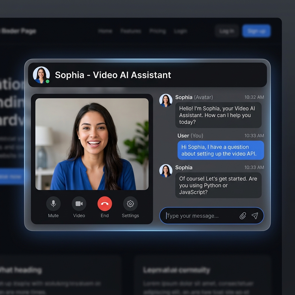 Live support video avatar widget interface