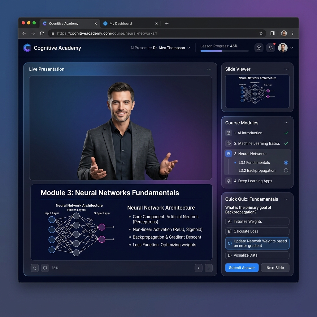 Corporate training platform e-learning mockup